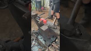 Stamping hand forged blacksmiths hammer [upl. by Oba594]