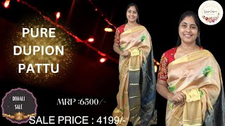 Handloom Dupiyana pattu sarees with kanchi bordersBeforre 6500rsToday cost discount sale 4199rs [upl. by Itnavart]