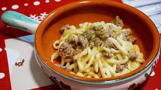 431  Pici porri e salsicciala serata si fa alticcia primo piatto di carne facile toscano [upl. by Mintun661]