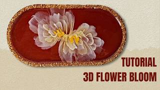 Antique Soft Yellow Peonies Tray  3D RESIN BLOOM Tutorial [upl. by Sikata48]