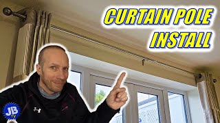 How to Fit a Curtain Pole  Plasterboard Wall [upl. by Wilkison]