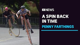 National Penny Farthing Championships return to Tasmania after COVID19 cancellations  ABC News [upl. by Golden]