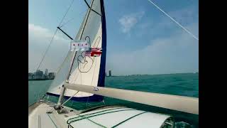 Beneteau First 477  Guppy  Chicago Skyline with the new sail [upl. by Kernan]