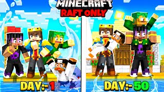 100 Days on ONE RAFT with Friends In Minecraft 😰 [upl. by Liborio]