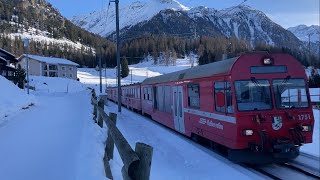 Schlitteln Pendel  train de luge entre Preda et Bergün abec une GE 44 II [upl. by Schlesinger]