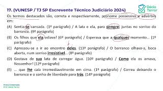 Português TJ SP Escrevente 2024 questão 17 [upl. by Tanny]