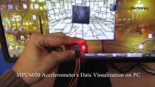 MPU6050 I2C Accelerometer Tilt Sensing Demo [upl. by Mohn199]