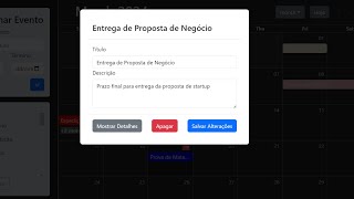 06 ReactBigCalendar Modal Editar Excluir e Salvar de atividade [upl. by Nauqe]