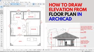 How to Draw Building Elevation from Floor Plan in ArchiCAD [upl. by Ramos]