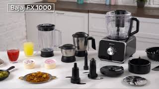 Bajaj FX 1000 DLX Food Processor Demo Video [upl. by Innavoij]