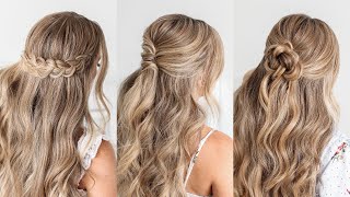 3 FALL HALF UPDOS 🍂 EASY HAIRSTYLES  Missy Sue [upl. by Mohl]