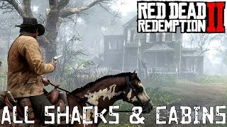 Red Dead Redemption 2  All Shacks amp Cabins Location [upl. by Anailil]