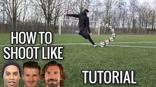 How To Shoot Like Ronaldinho  How To Shoot a Curveball in Football  Tutorial [upl. by Nuajed]