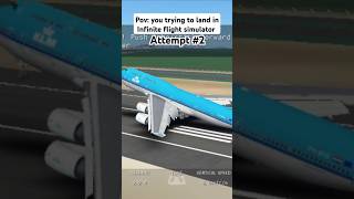 Trying to land in Infinite flight simulator aviation infiniteflightsimulator memes [upl. by Aleacem]