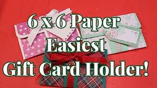 DIY 6x6 Paper Super Easy Gift Card Holder [upl. by Hairym748]