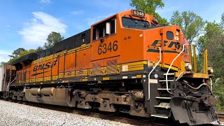 BNSF 6346 Leads a Combined CSX B20813B21213 at Dahoma FL [upl. by Gonzales]