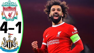 Liverpool vs Newcastle 41  All Goals and Highlights  2024 🔥 SALAH [upl. by Tearle]