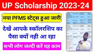 PFMS Status से जानें आपका स्कॉलरशिप आयेगा या नही 202324  UP Scholarship Nahi aaye to kya kare 2024 [upl. by Benzel]