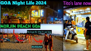 Goa nightlife 2024Morjim beach goa morjimmorjim beach in goamorjim sunsetBaga nightlife [upl. by Llerdnad]