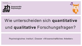 Wie unterscheiden sich quantitative und qualitative Forschungsfragen [upl. by Notlad4]