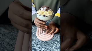 Watch how i made cake parfait with left over ingredients cake yoghurt dessert dessertrecipe [upl. by Allekim]