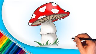 how to draw Mushroom  efteling paddenstoel tekenen ► EMIEL SCHAAP ◄ [upl. by Sato]