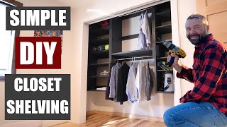 Simple closet shelves you can build in a weekend to get organized  Modular shelves [upl. by Naimed]