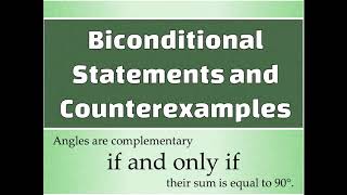 Biconditional Statements and Counterexamples [upl. by Gaidano912]