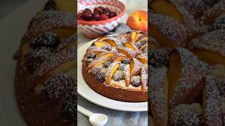 Cherry and Peach Yogurt Cake recipe [upl. by Itaws]