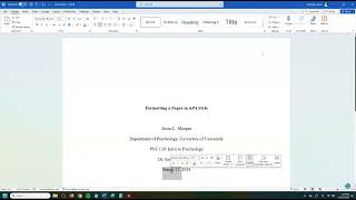 Formatting a paper in APA style 7th Edition [upl. by Orlosky]