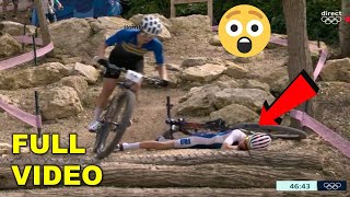 Loana Lecomte Crash  Loana Lecomte Horrific crash In Womens Olympic Mountain Bike [upl. by Conlen]