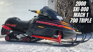 2000 SkiDoo Mach1 engine cold start amp run [upl. by Ateuqram]