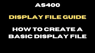 How to create a Display File in AS400 [upl. by Liarret]