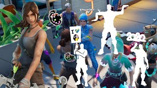 Lara Croft from Tomb Raider emote battles in Party Royale [upl. by Cinnamon]