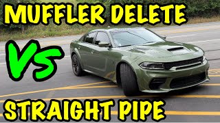 Dodge Charger SRT Hellcat MUFFLER DELETE Vs STRAIGHT PIPE [upl. by Mesics]