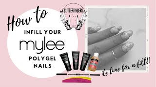 MYLEE POLYGEL TUTORIAL  how to infill polygel [upl. by Lynnett]