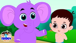 Ek Mota Hathi In Purple Color ଏକ ମୋଟା ହାଥୀ  Oria Rhymes For Kids [upl. by Noemi]