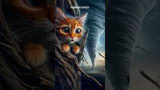 A Kitten Escape Tornado in Grass Field  Meow Randi shorts short sadcat cutecat funnycat [upl. by Millicent]