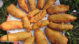 GREEN Banana SNACKS Bajji Recipe Prepared By Devi  Fish Hunting Fishing [upl. by Strickland]