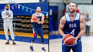 Stephen Curry Teaches LeBron James Shooting In Team USA Basketball Practice 2024 USA Basketball [upl. by Abrahan]