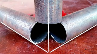 very few people know the secret of the welder cuts round pipe 90 degrees in three directions [upl. by Whitnell]