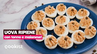 Uova ripiene con tonno e maionese perfette per un antipasto semplice e goloso [upl. by Ahsia]