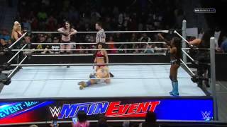 WWE Main Event 030416 PaigeNatalya amp Brie Bella vs NaomiTamina amp Summer Rae WLana [upl. by Assele]