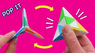 Easy Origami Pop It Fidgets Antistress Funny Moving PAPER TOYS [upl. by Aleece]