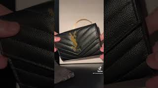 Unbox with me  YSL Cassandre matelassé small envelope wallet in grain de poudre embossed leather🛍️ [upl. by Amihsat]