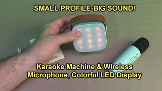 REVIEW Karaoke Machine Portable Bluetooth Speaker and Wireless Microphone Colorful LED Display [upl. by Anelem562]