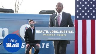 Raphael Warnock and Jon Ossoff campaign in Georgia for US Senate [upl. by Aicitel]