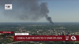 Large chemical fire in Akron continues [upl. by Anialed251]