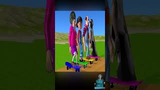 Scary Teacher 3D vs Squid Game Take Care of Tree vs Water Syringe and SkateBoard Challenge shorts [upl. by Shimberg]