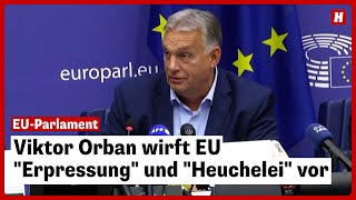 Vor Rede im EUParlament Orban kritisiert EU und will TrumpSieg feiern [upl. by Wisnicki]